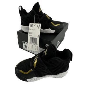 Adidas Deep Threat I Kids Basketball Shoes Black Gold FX7228 Size 5K